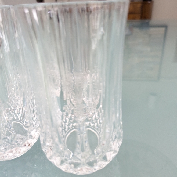 VTG 80s Longchamp Cristal D’Arques 12oz Crystal Highball Water Glasses Set of 4 - Picture 5 of 12